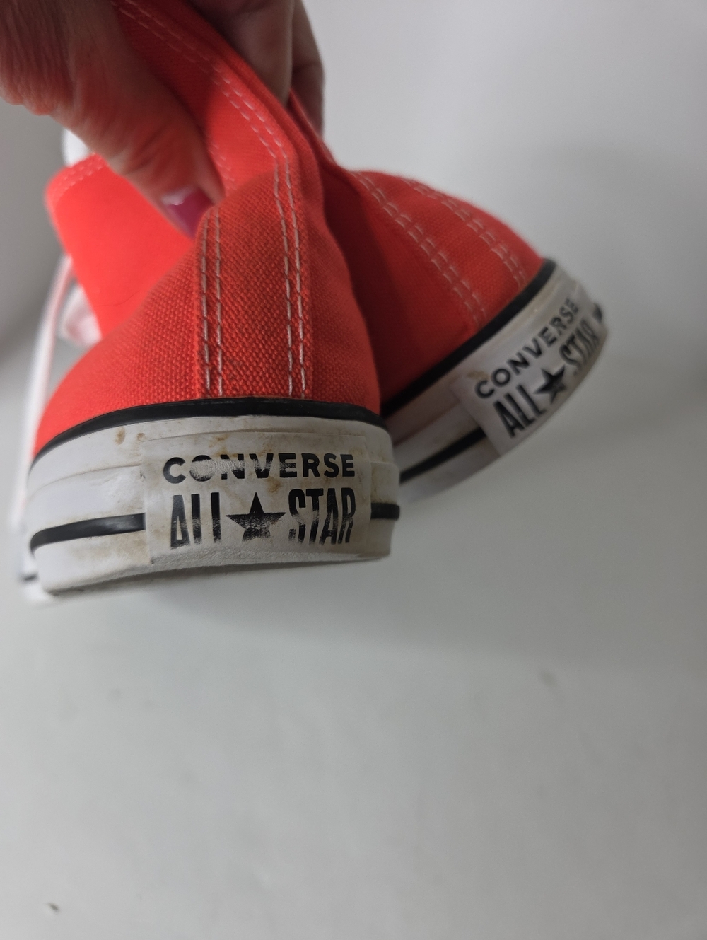 Converse Chuck Taylor All Star Orange High Top Sneakers Mens 9 Womens 11 - Picture 10 of 11